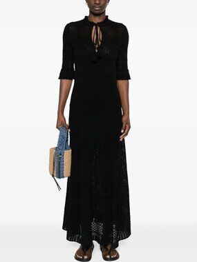 Zadig & Voltaire Memphis Pointelle-Knit Maxi Dress *no slip*